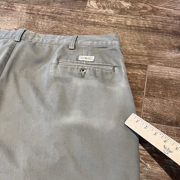 VTG Polo Ralph Lauren Pants Mens 42x32 Green Pant Pleated Cuffed Classic 90s - Picture 12 of 12